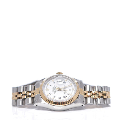 Rolex Stainless Steel 18K Yellow Gold 26mm Oyster Perpetual Datejust Watch White Roman 69173 2 of 4