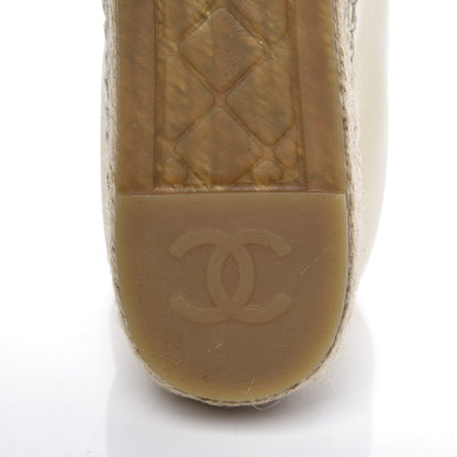 Chanel Lambskin Quilted CC Espadrilles 36 Ivory 9 of 11