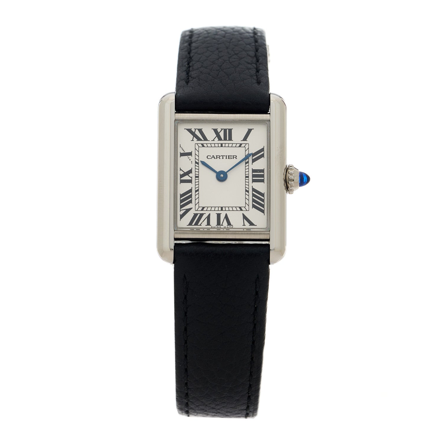 Cartier Stainless Steel Calfskin 22mm Must de Cartier Tank Quartz Watch 1 of 5