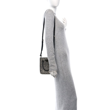 Prada Satin Crystal Metal Triangle Logo Small Double Handle Crossbody Tote Metal 2 of 9