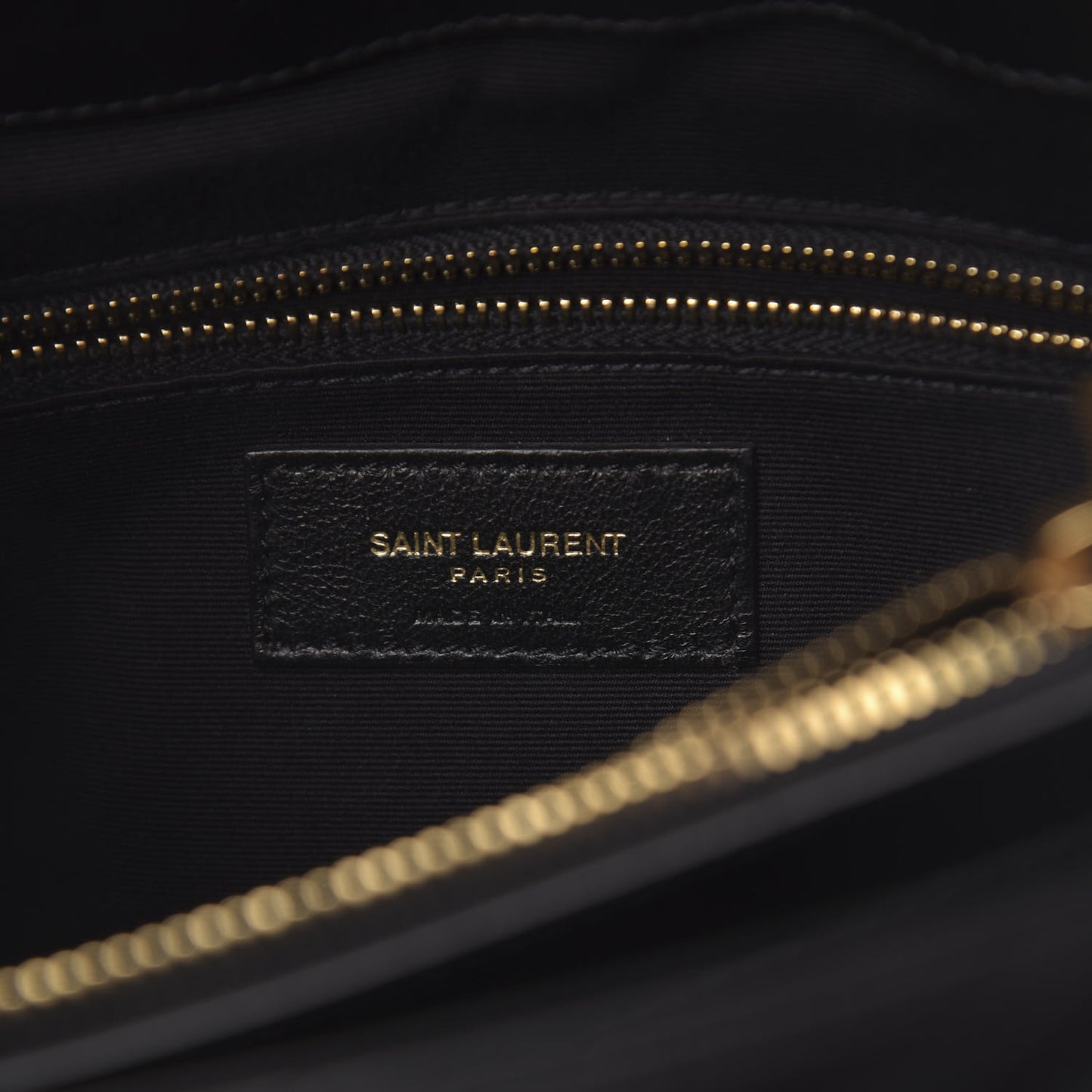 Calfskin Y Quilted Monogram Medium Loulou Chain Satchel Black