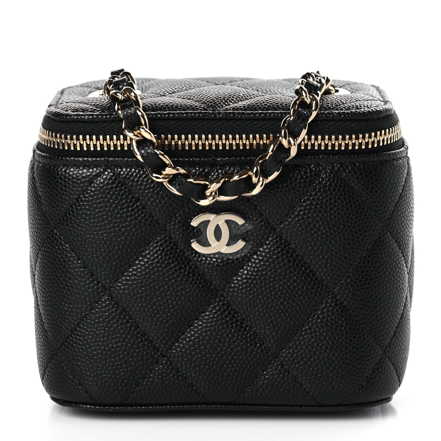 Chanel Caviar Quilted Mini Vanity Case With Chain Black 1 of 10