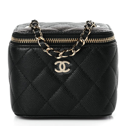 Chanel Caviar Quilted Mini Vanity Case With Chain Black 1 of 10
