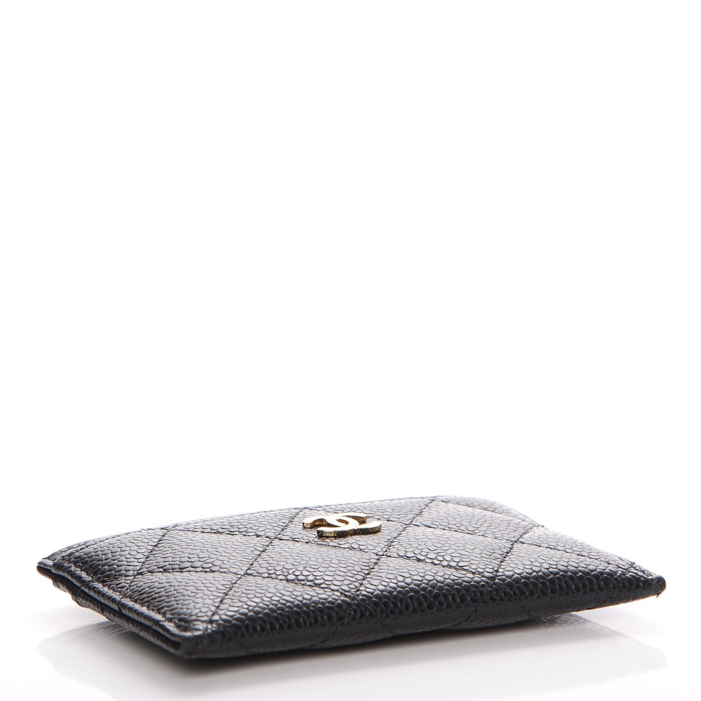 Caviar Quilted Card Holder Black