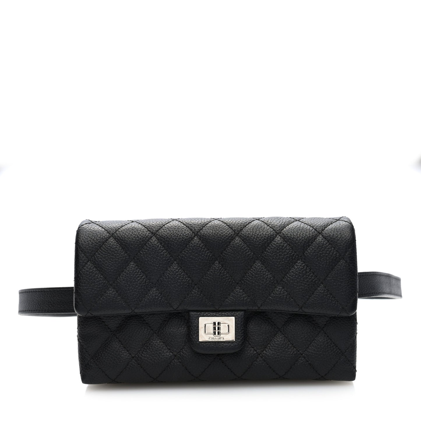 Grained Calfskin Quilted 2.55 Reissue Flap Belt Bag Clutch  Black