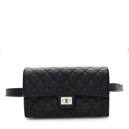 Chanel Grained Calfskin Quilted 2.55 Reissue Flap Belt Bag Clutch  Black 1 of 10