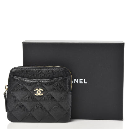 Chanel Caviar Quilted Zip Card Holder Wallet Black 8 of 8