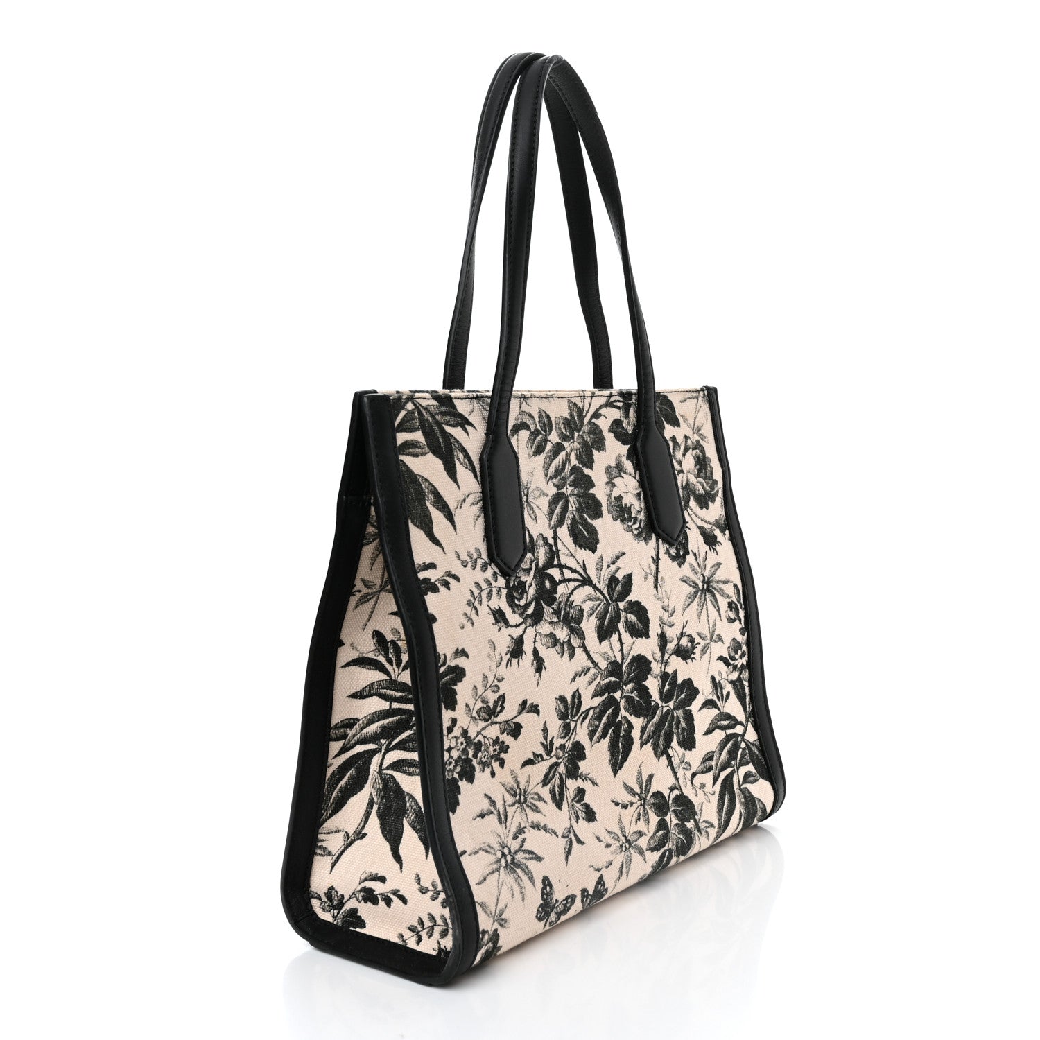 Gucci Canvas Herbarium Print Tote Black 2 of 16