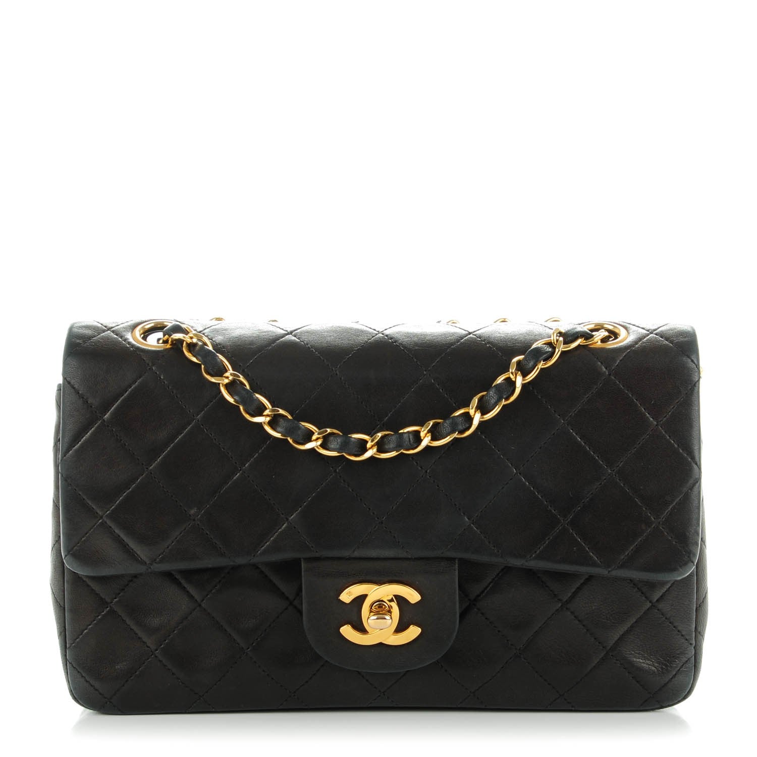 Chanel Lambskin Quilted Small Double Flap Dark Brown 1 of 9