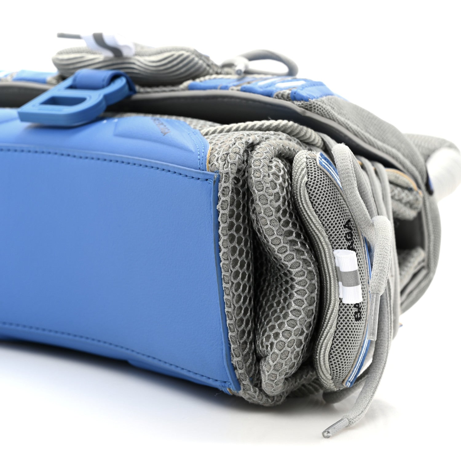 Balenciaga Faux Calfskin Fabric Small Sneakerhead Top Handle Bag Blue Grey 10 of 13