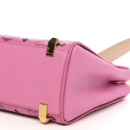 MCM Visetos Corina Shoulder Bag Pink 9 of 10