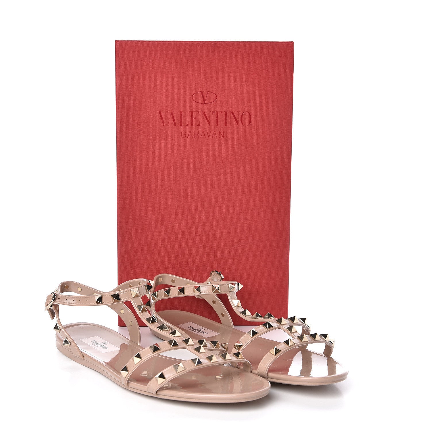 Valentino Garavani PVC Jelly Rockstud Caged Sandals 41 Poudre 11 of 11