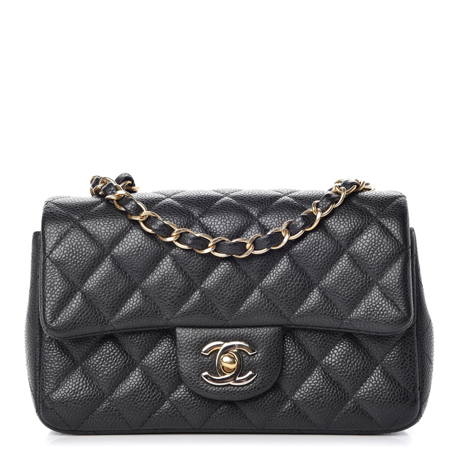 Chanel Caviar Quilted Mini Rectangular Flap Dark Charcoal 1 of 9