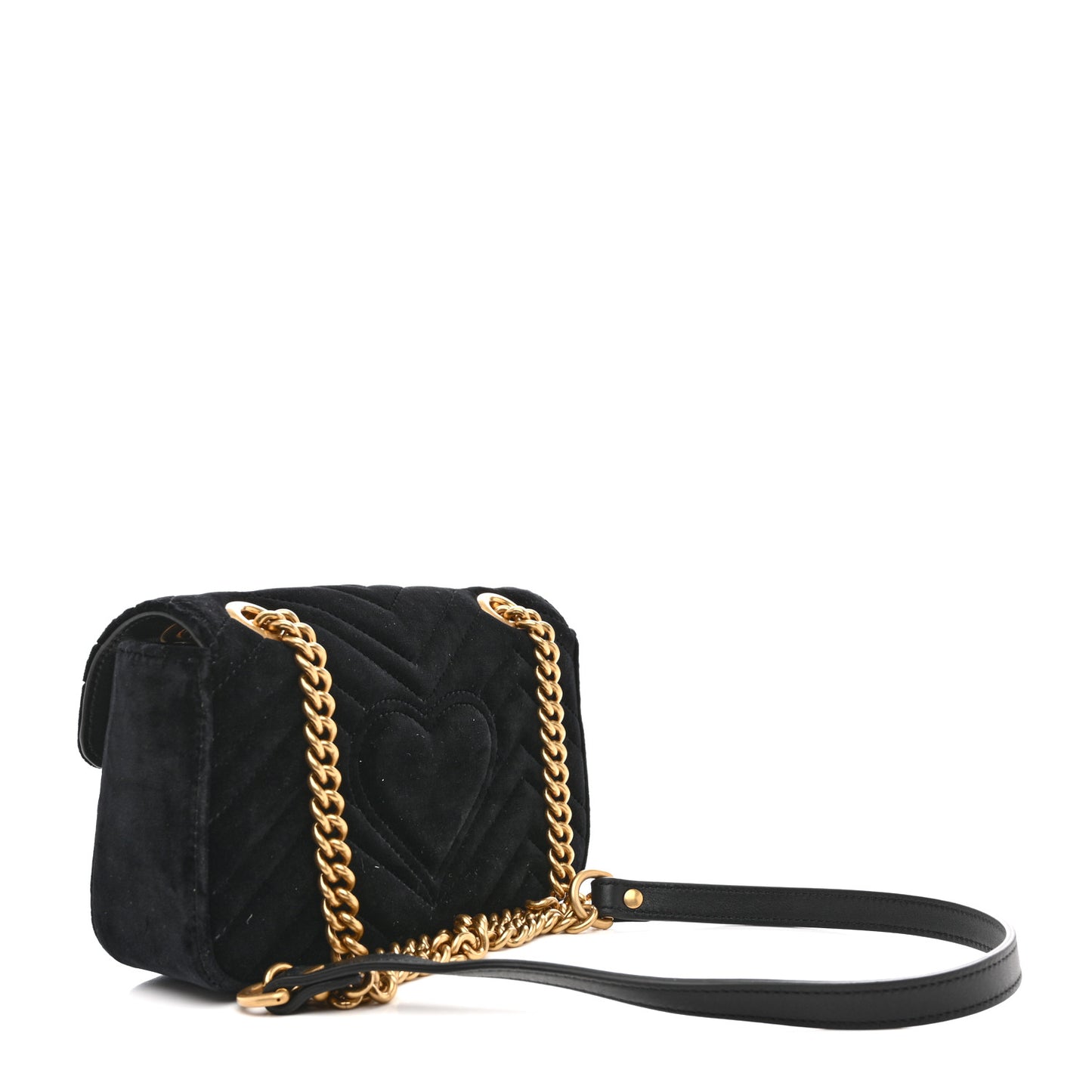 Velvet Matelasse Mini GG Marmont Shoulder Bag Black