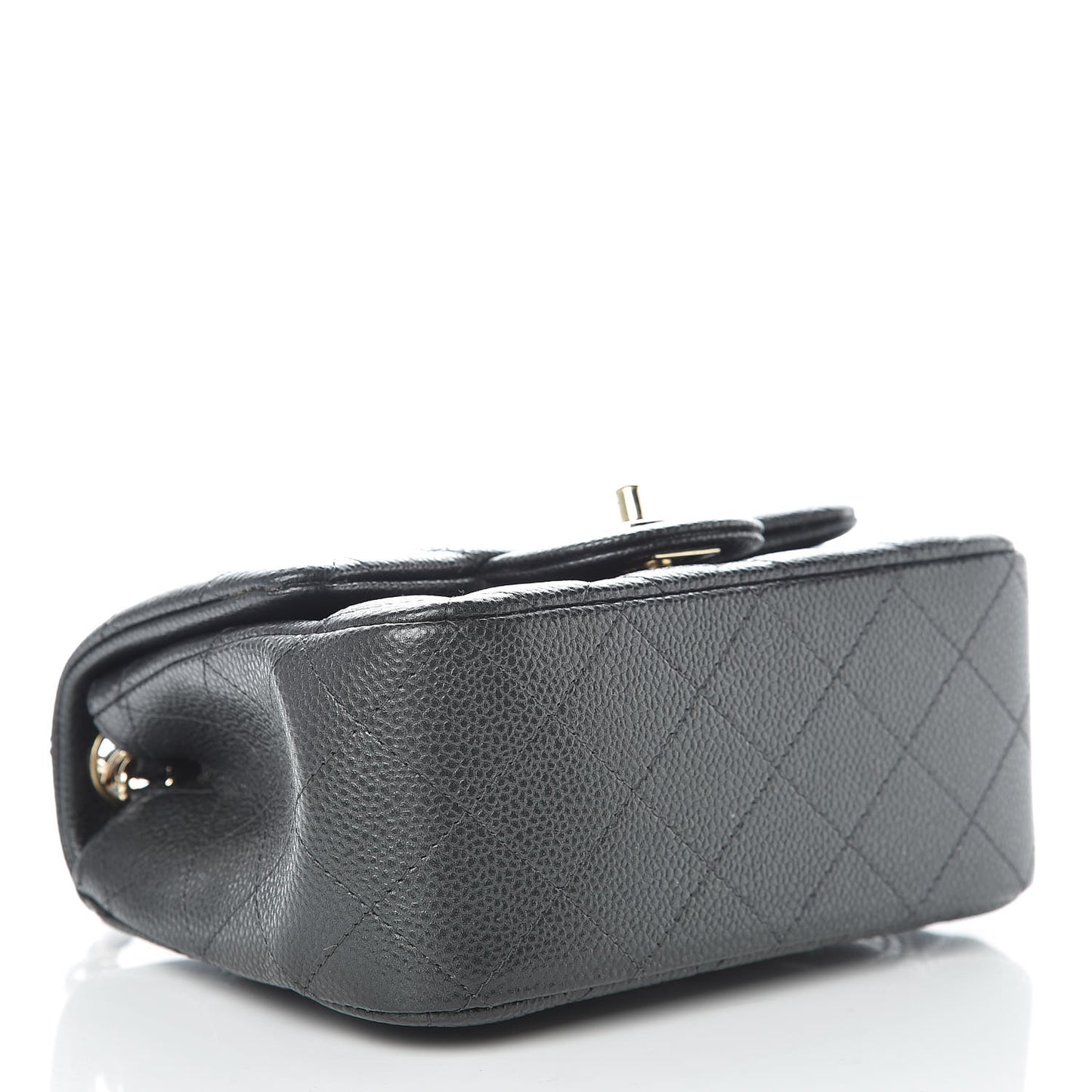 Caviar Quilted Mini Square Flap Dark Grey
