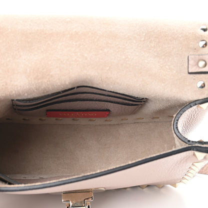 Valentino Garavani Grainy Calfskin Small Rockstud Top Handle Bag Poudre 5 of 8
