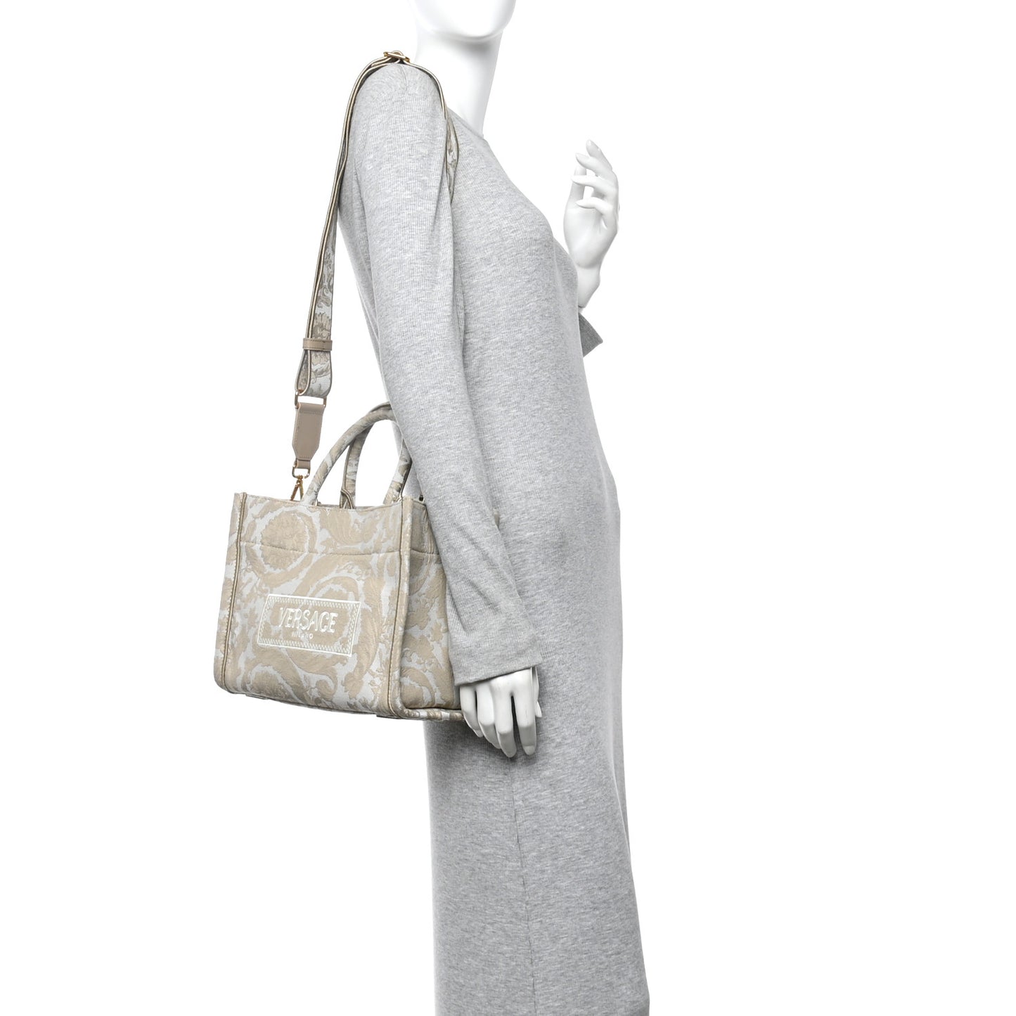 Jacquard Barocco Small Athena Tote Beige
