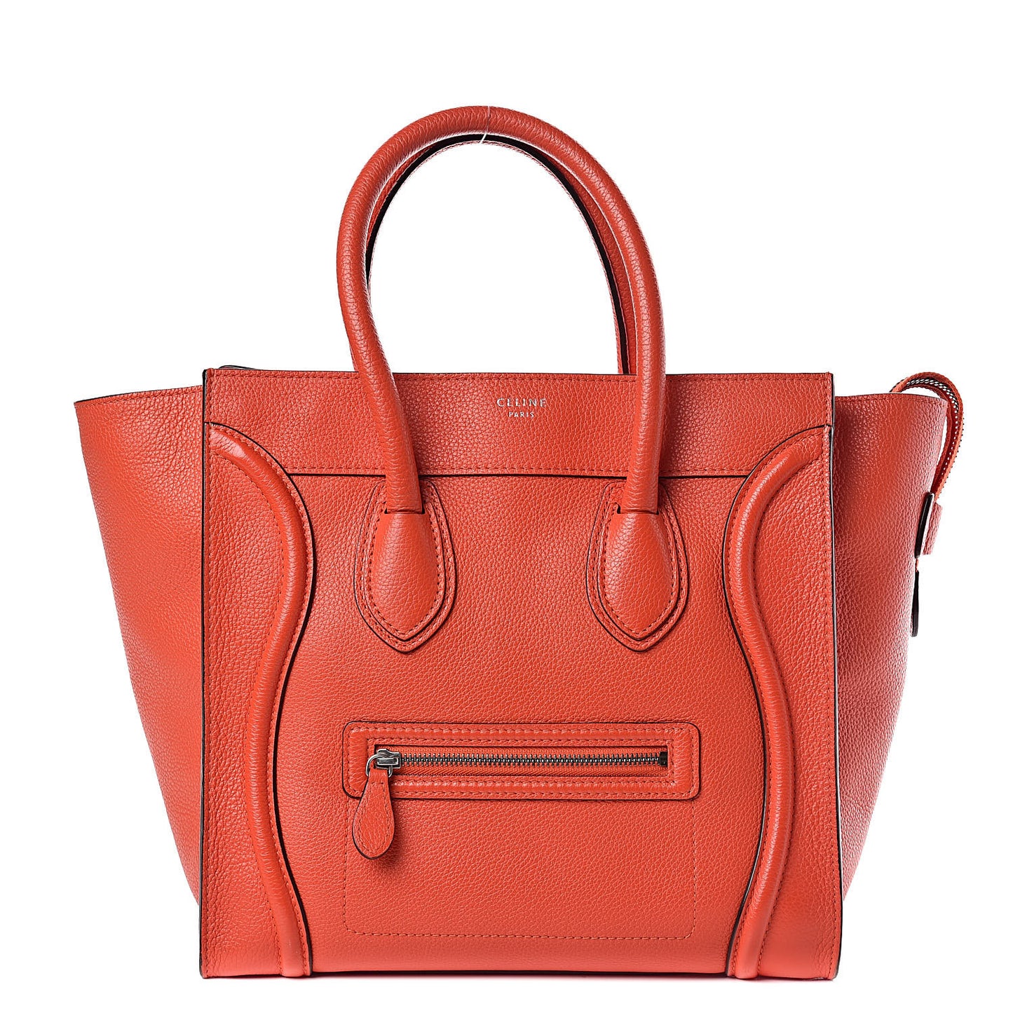Drummed Calfskin Mini Luggage Coquelicot
