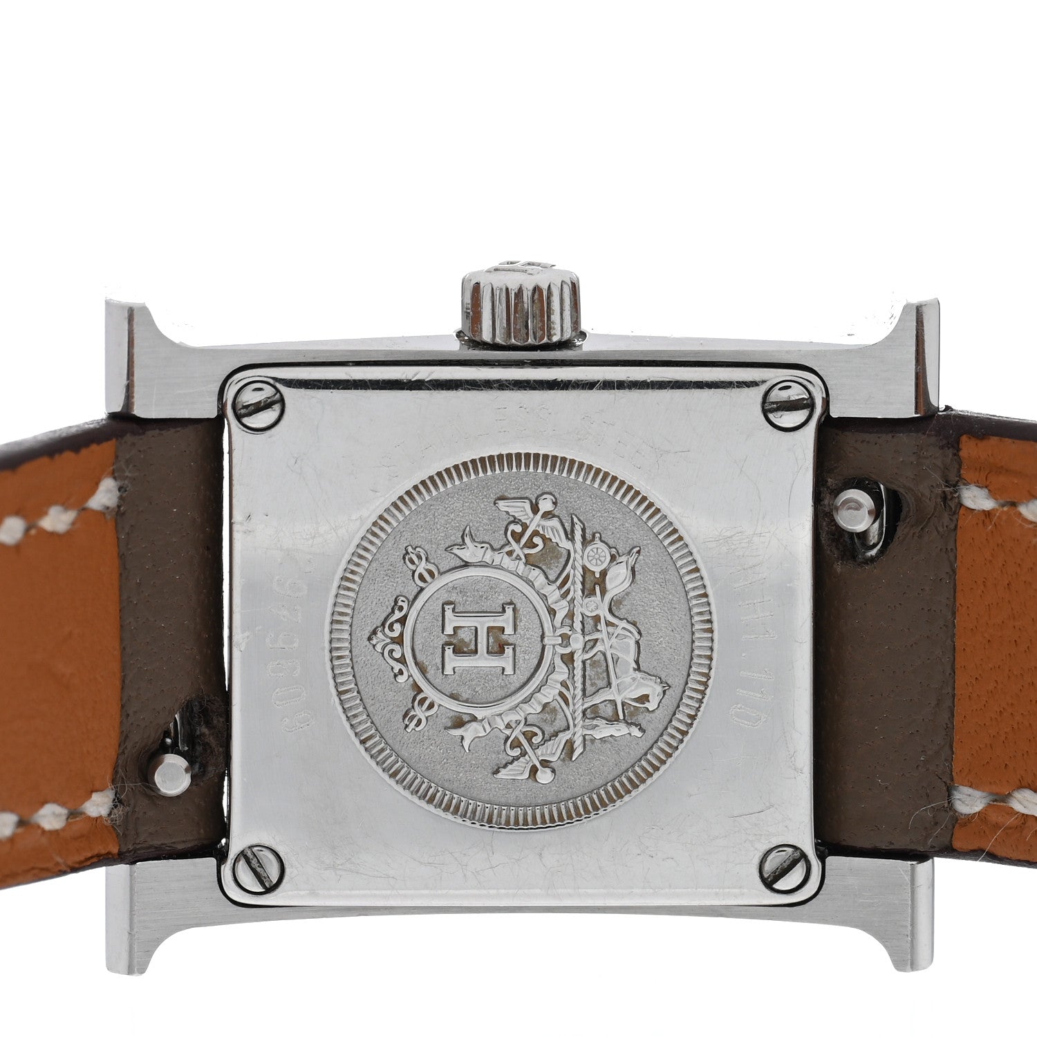 Hermes Stainless Steel Swift 17.2mm Heure H Hour Watch Etoupe 4 of 5