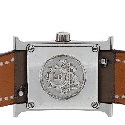 Hermes Stainless Steel Swift 17.2mm Heure H Hour Watch Etoupe 4 of 5