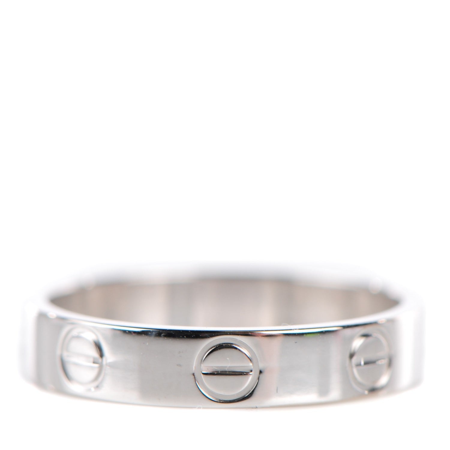 Cartier 18K White Gold 4mm LOVE Wedding Band Ring 51 5.75 1 of 4