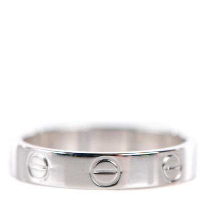 Cartier 18K White Gold 4mm LOVE Wedding Band Ring 51 5.75 1 of 4