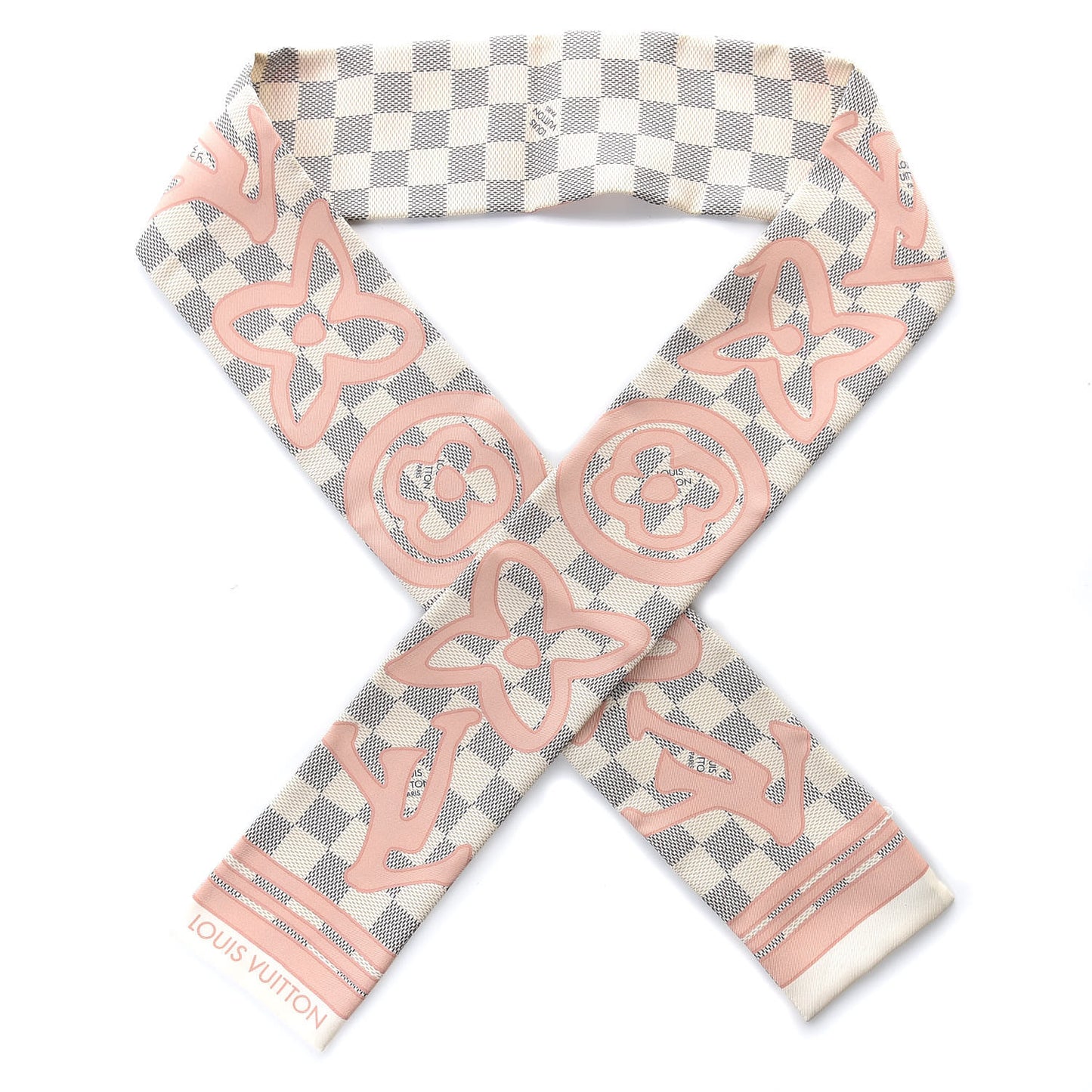Silk Damier Azur Tahitienne Bandeau Rose Ballerine
