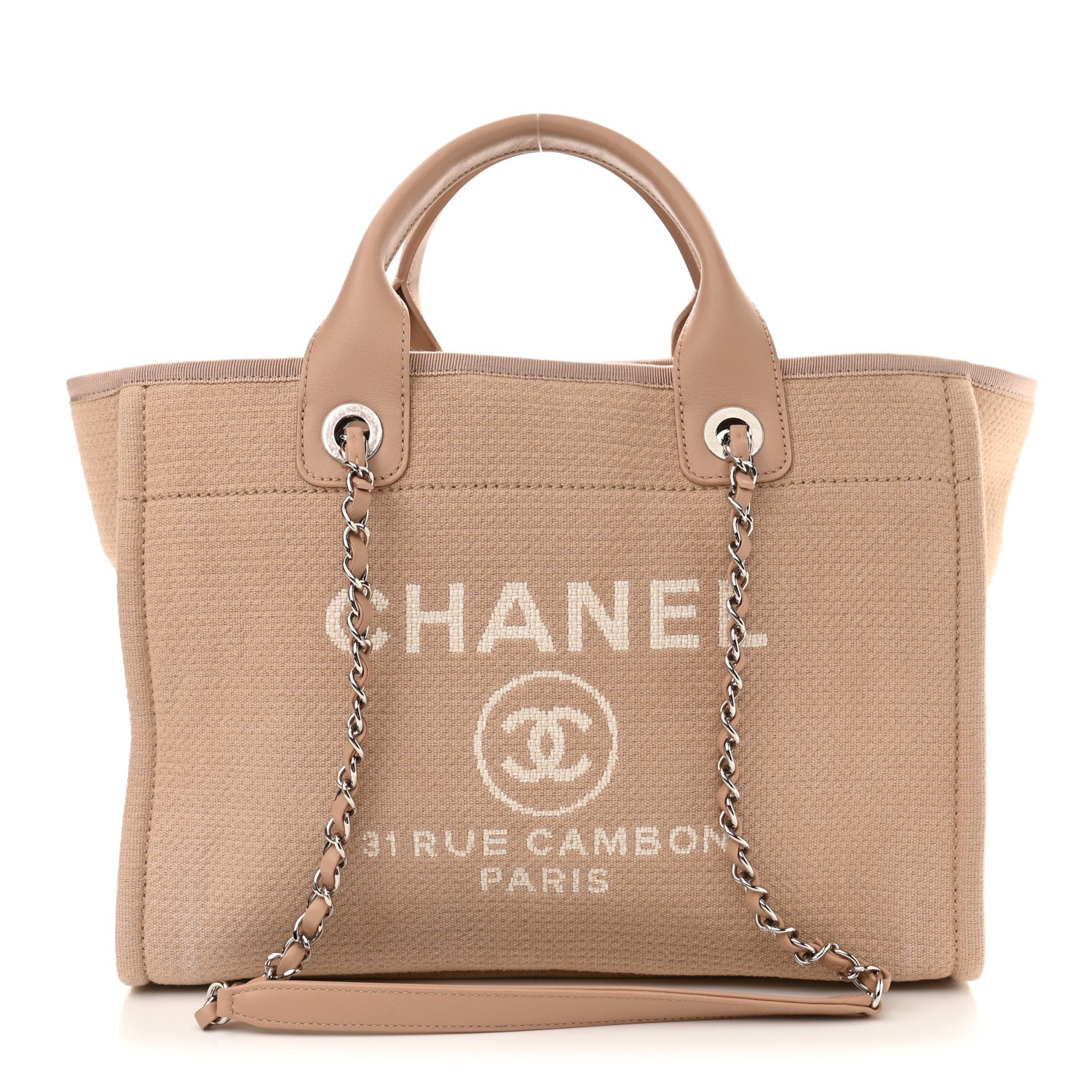 Chanel Mixed Fibers Small Deauville Tote Beige 1 of 12