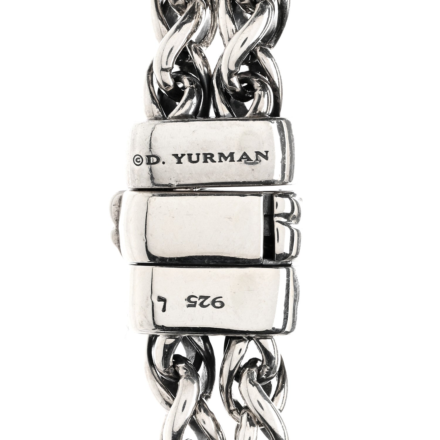 David Yurman Sterling Silver Diamond 18mm Double Wheat Chain Necklace 4 of 4