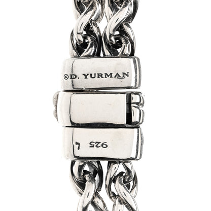 David Yurman Sterling Silver Diamond 18mm Double Wheat Chain Necklace 4 of 4
