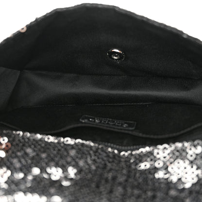 Chanel Sequin Medium Single Flap Dark Silver 5 of 11