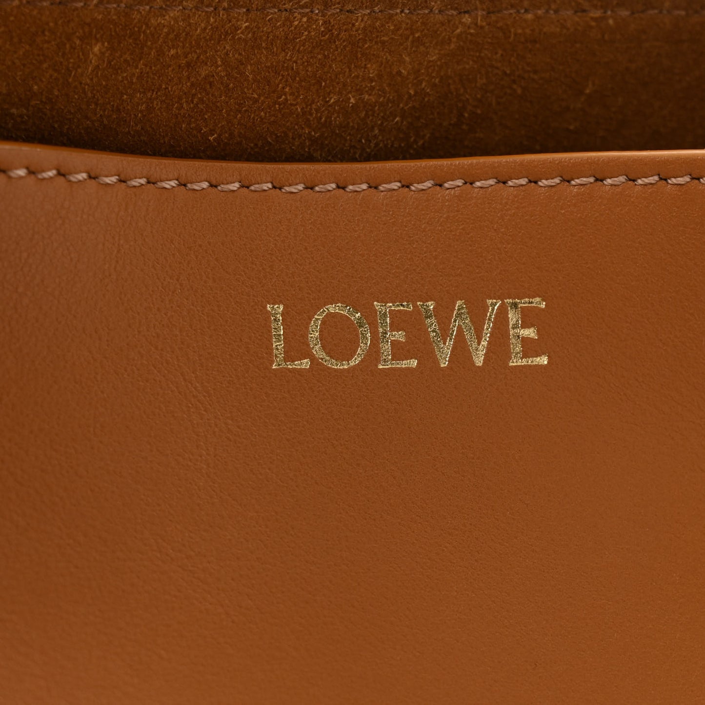 Shiny Calfskin Medium Puzzle Fold Tote Warm Desert