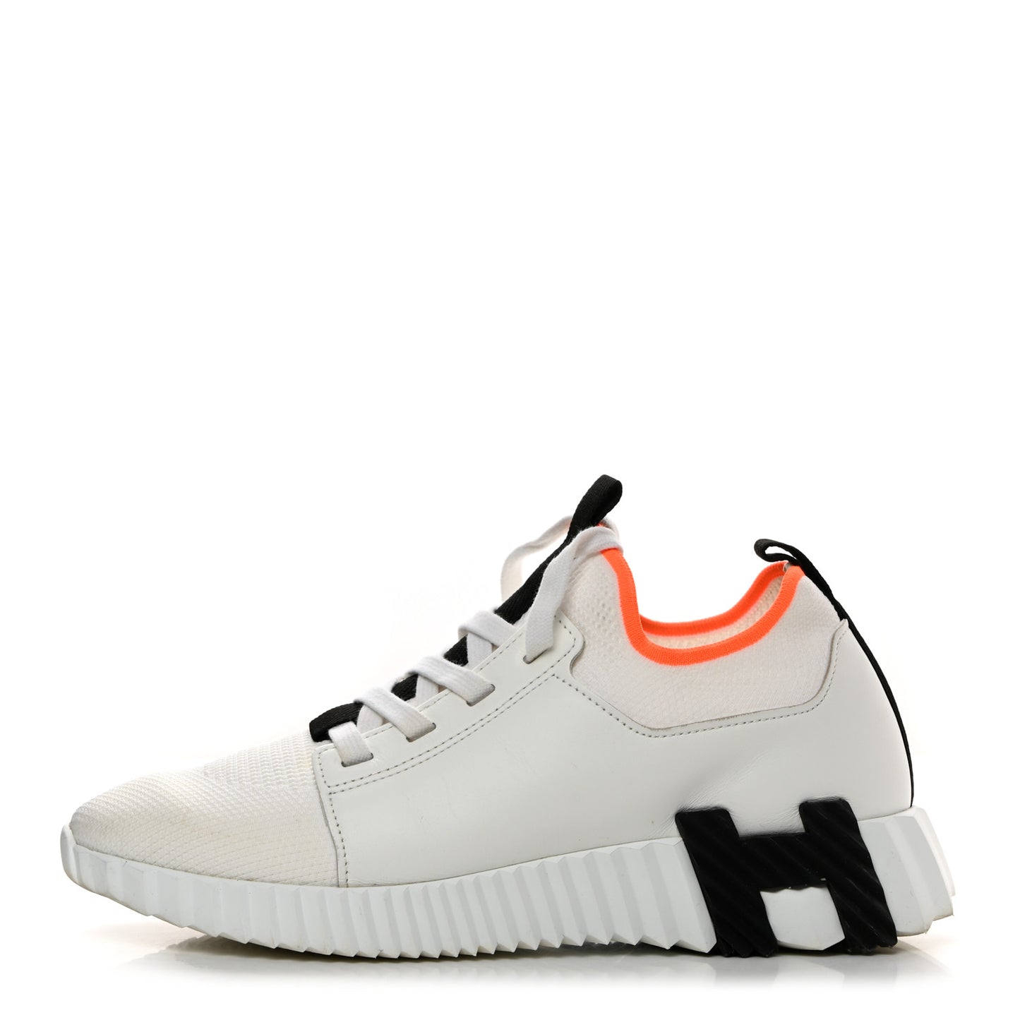 Knit Calfskin Depart Sneakers 38 White