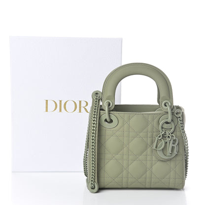 Christian Dior Ultra Matte Calfskin Cannage Mini Lady Dior Green 9 of 9