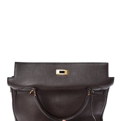 Hermes Taurillon Clemence Kelly Retourne 35 Chocolate 16 of 38