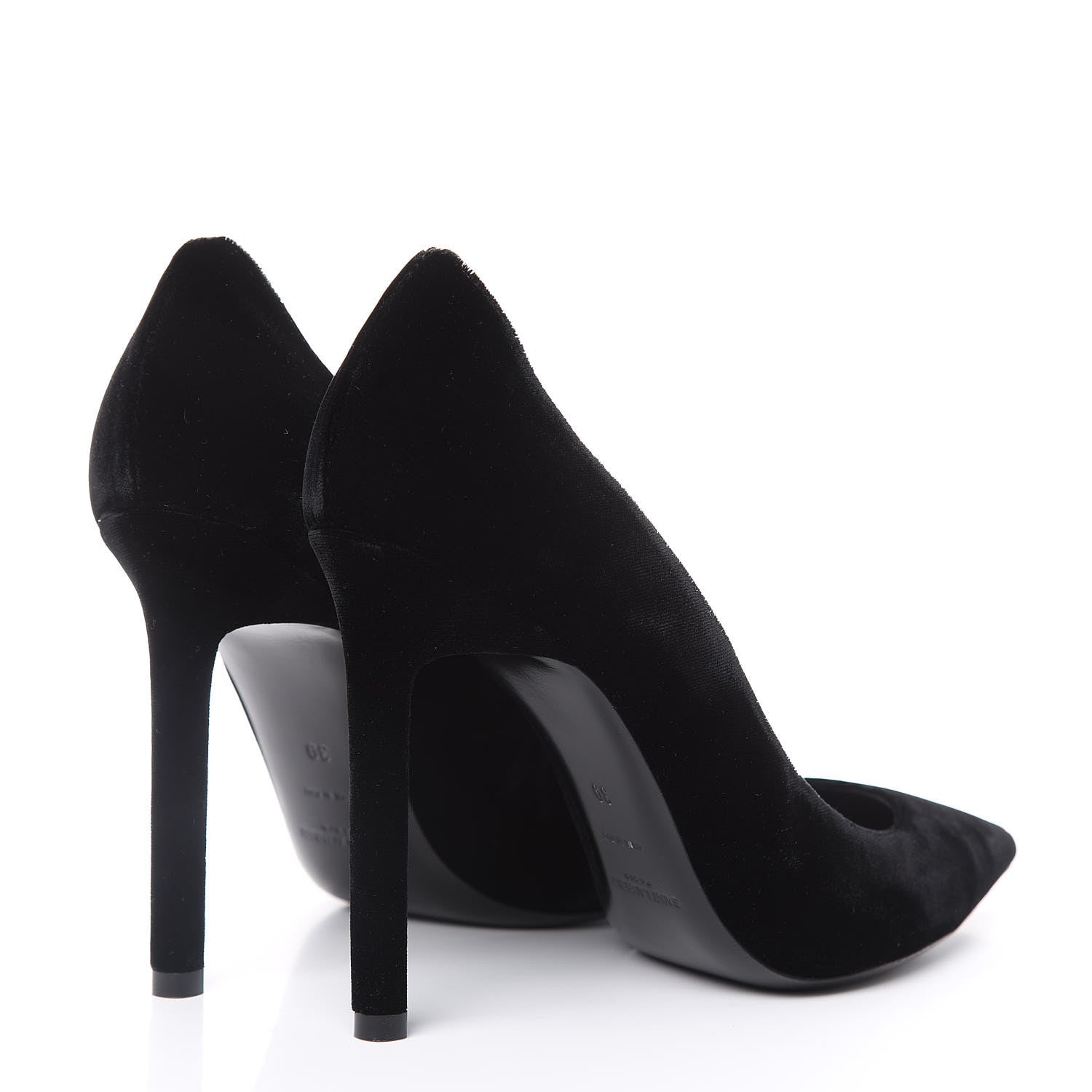 Saint Laurent Velvet Anja 105 Pumps 39 Black 4 of 9