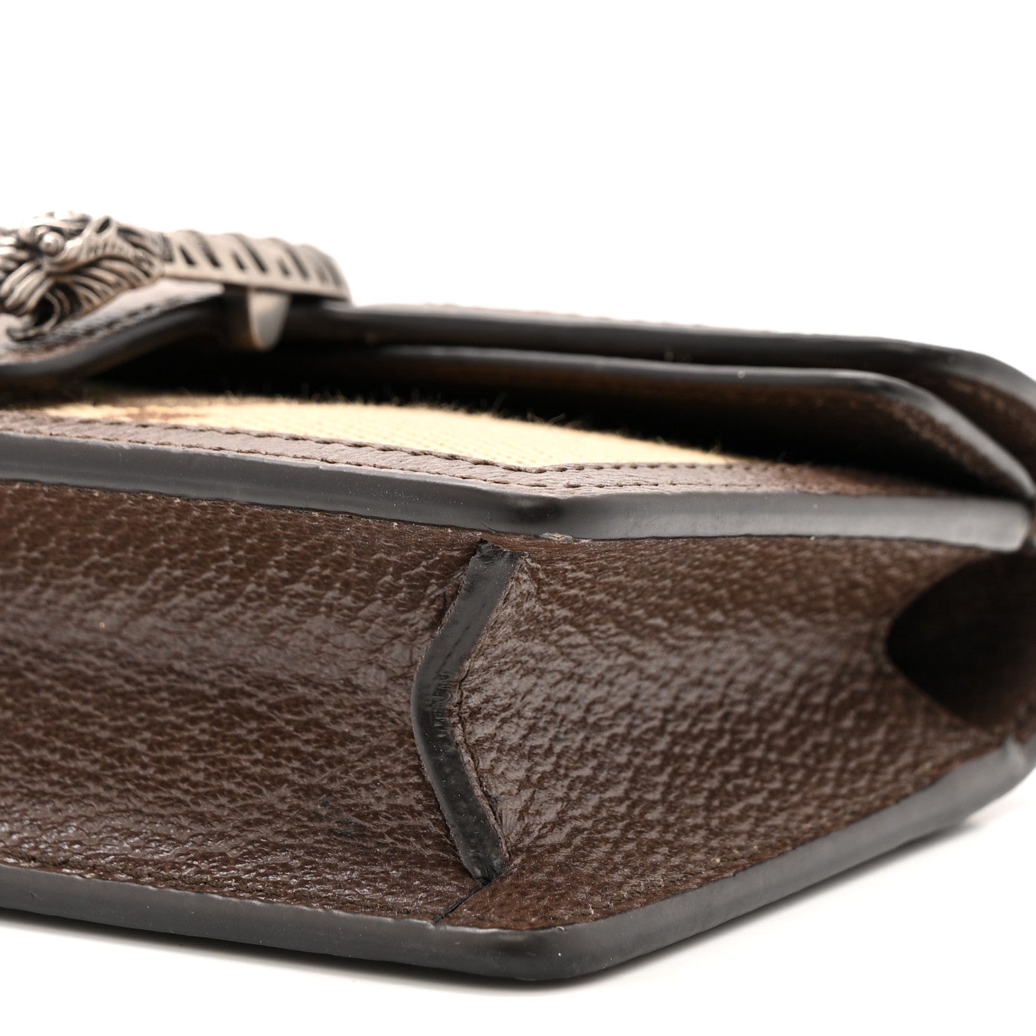 Gucci Monogram Jumbo GG Textured Dollar Calfskin Super Mini Dionysus Shoulder Bag Camel Ebony New Acero 10 of 12