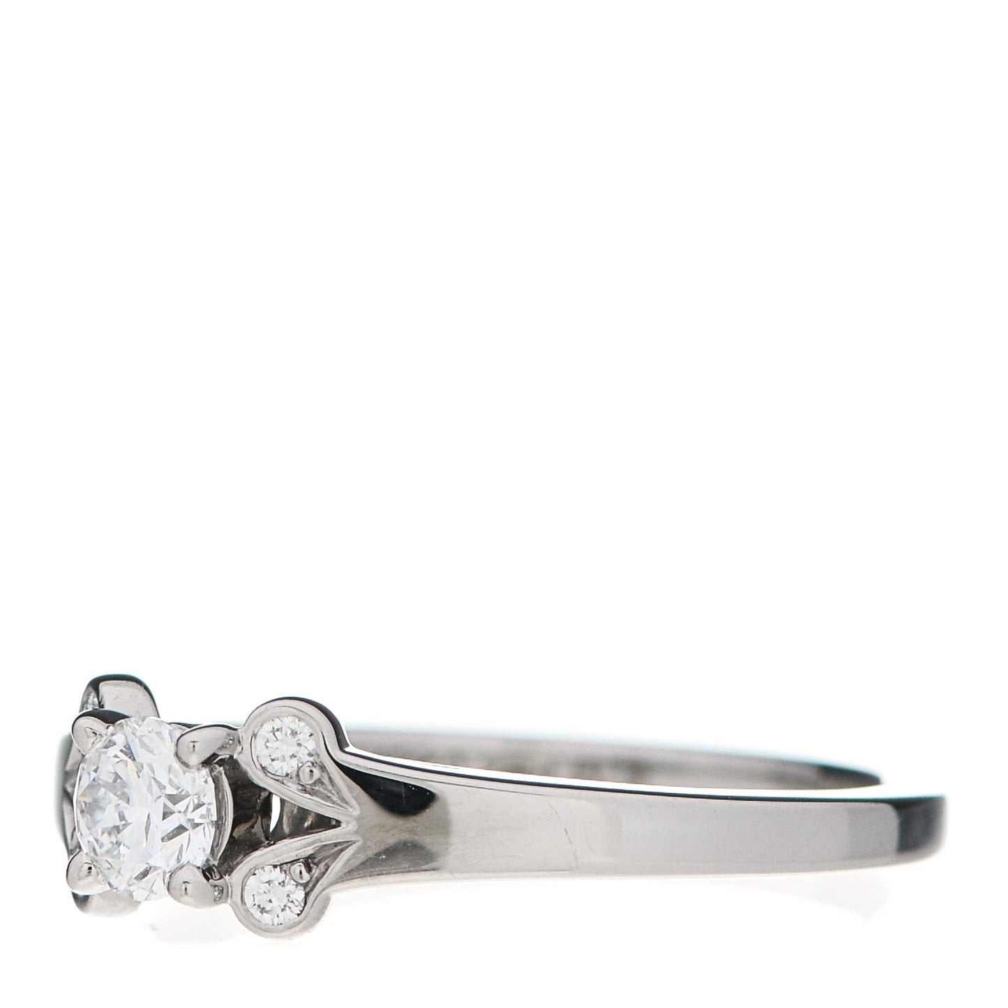 Platinum Diamond .25ct Ballerine Solitaire Engagement Ring 50 5.25