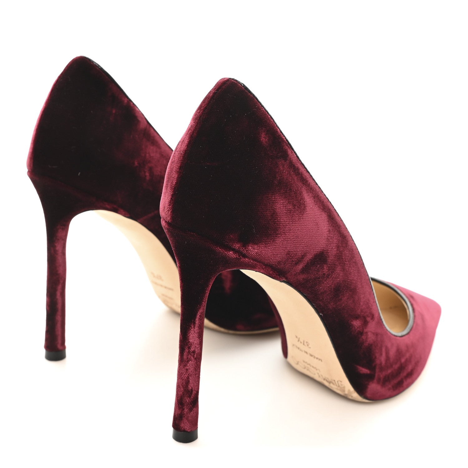 Jimmy Choo Velvet Romy 100 Pumps 37.5 Bordeaux 5 of 9