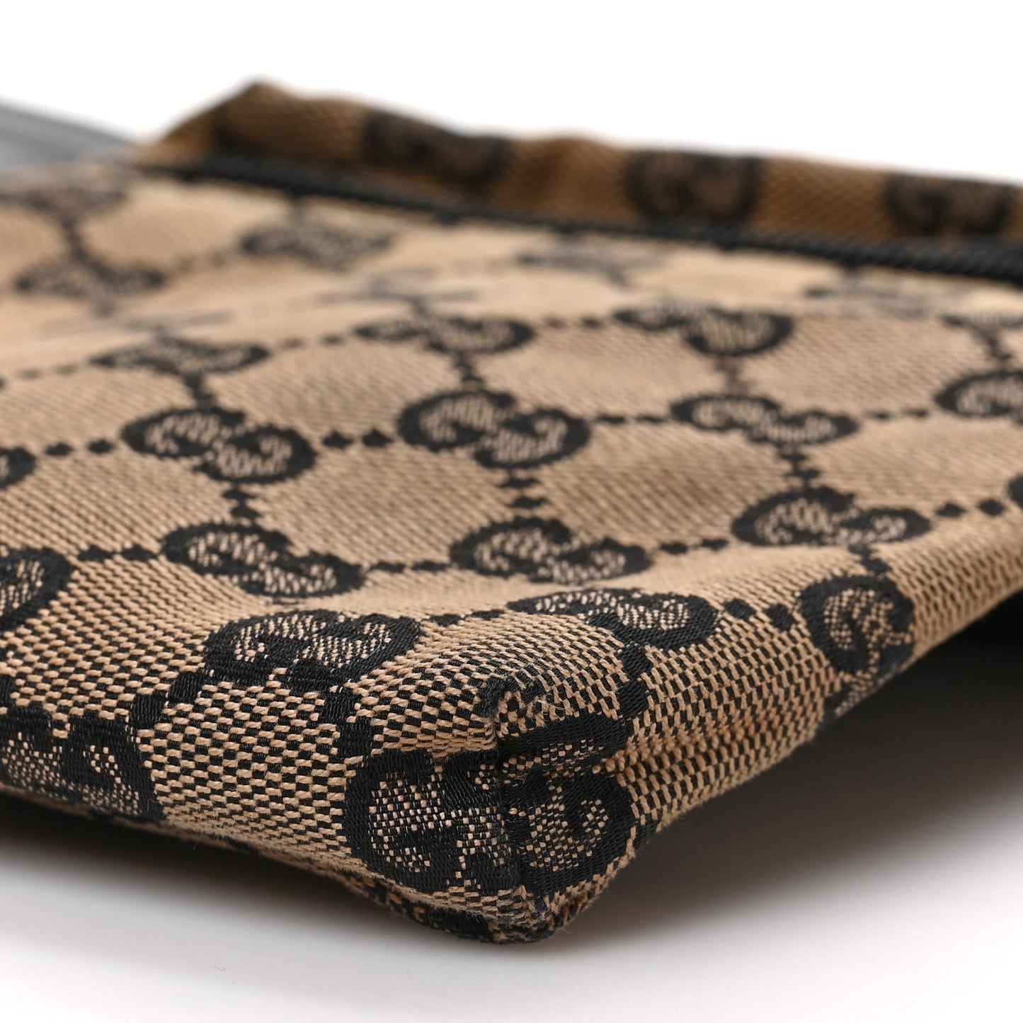 GG Monogram Double Pocket Belt Bag Black Beige