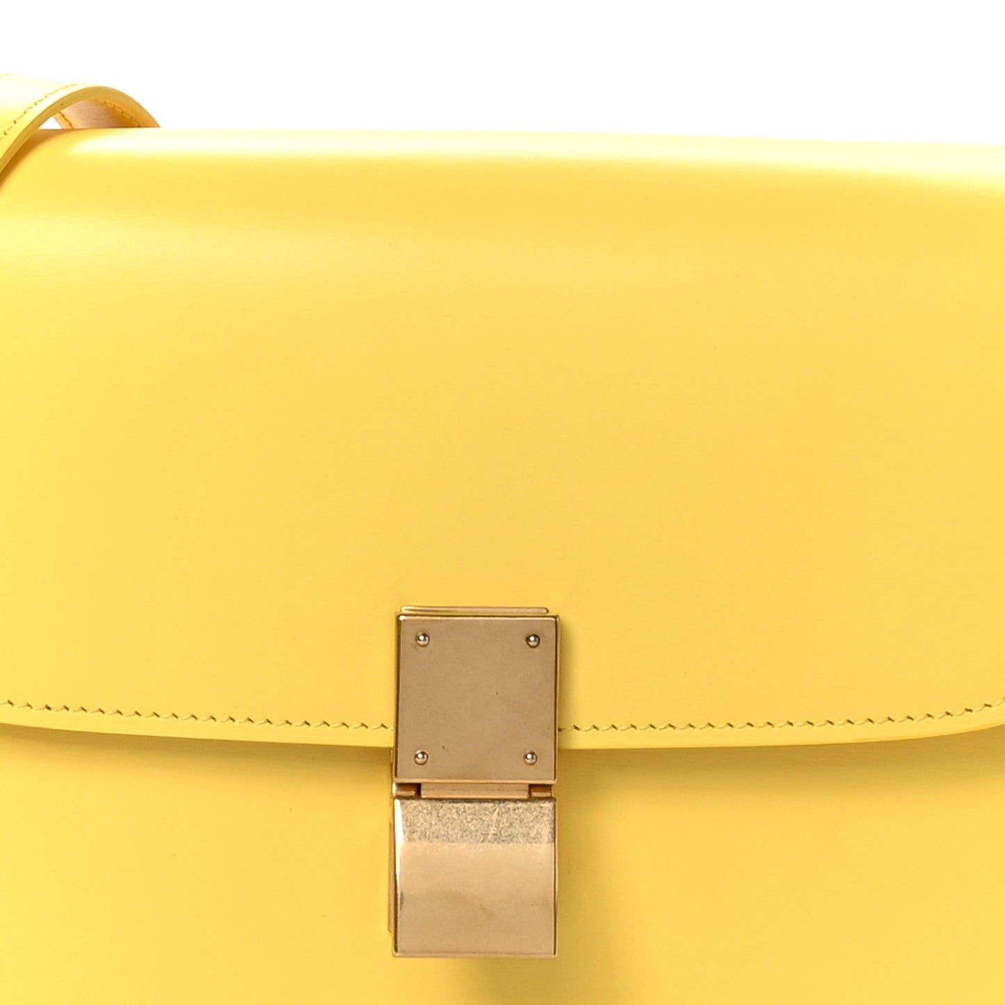 Box Calfskin Teen Classic Box Flap Bag Yellow