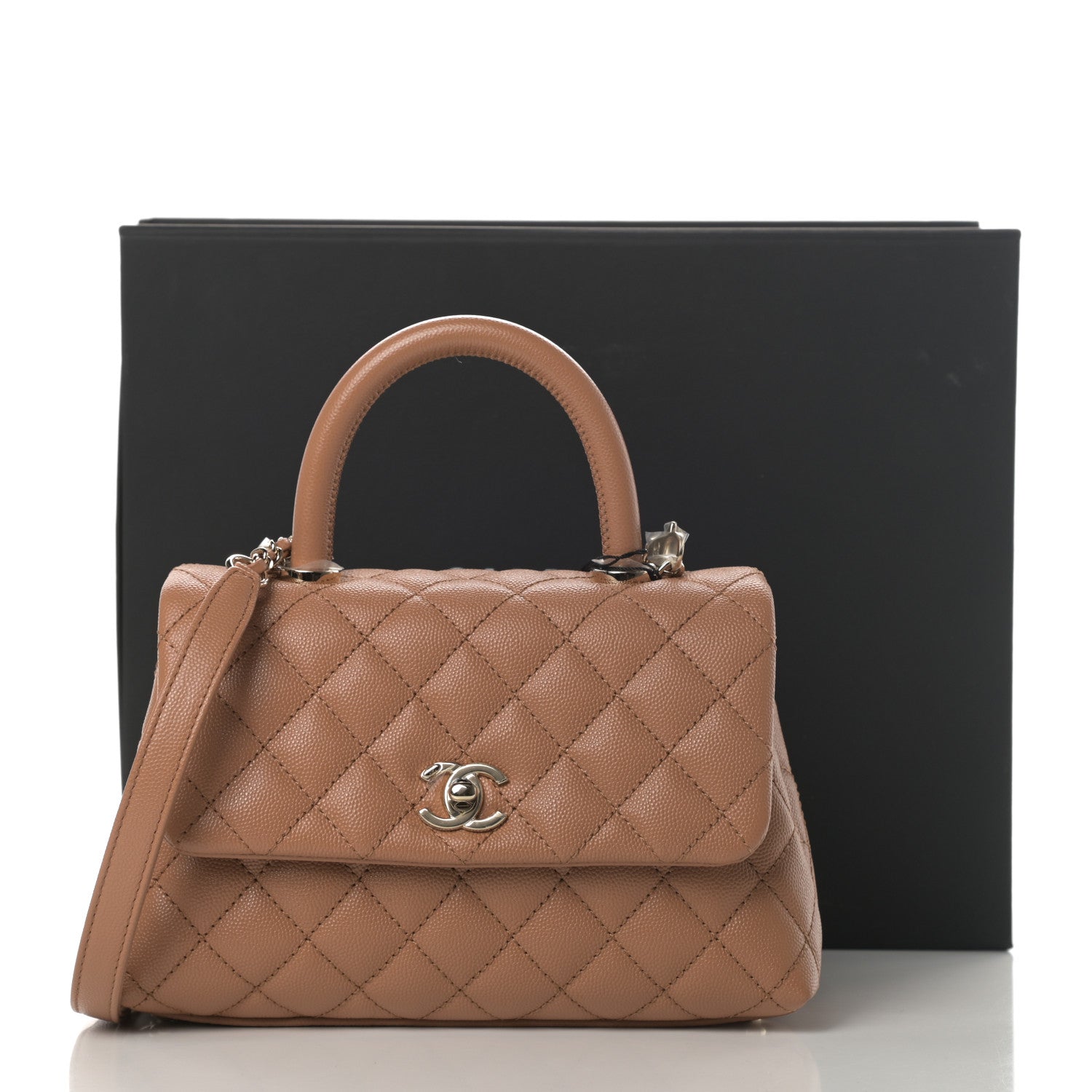 Chanel Caviar Quilted Mini Coco Handle Flap Brown 11 of 11
