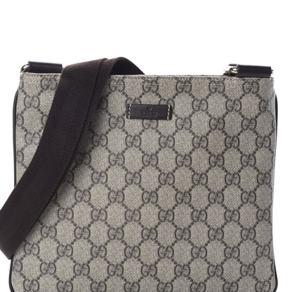 Gucci GG Supreme Monogram Small Flat Messenger Bag Dark Brown 7 of 9