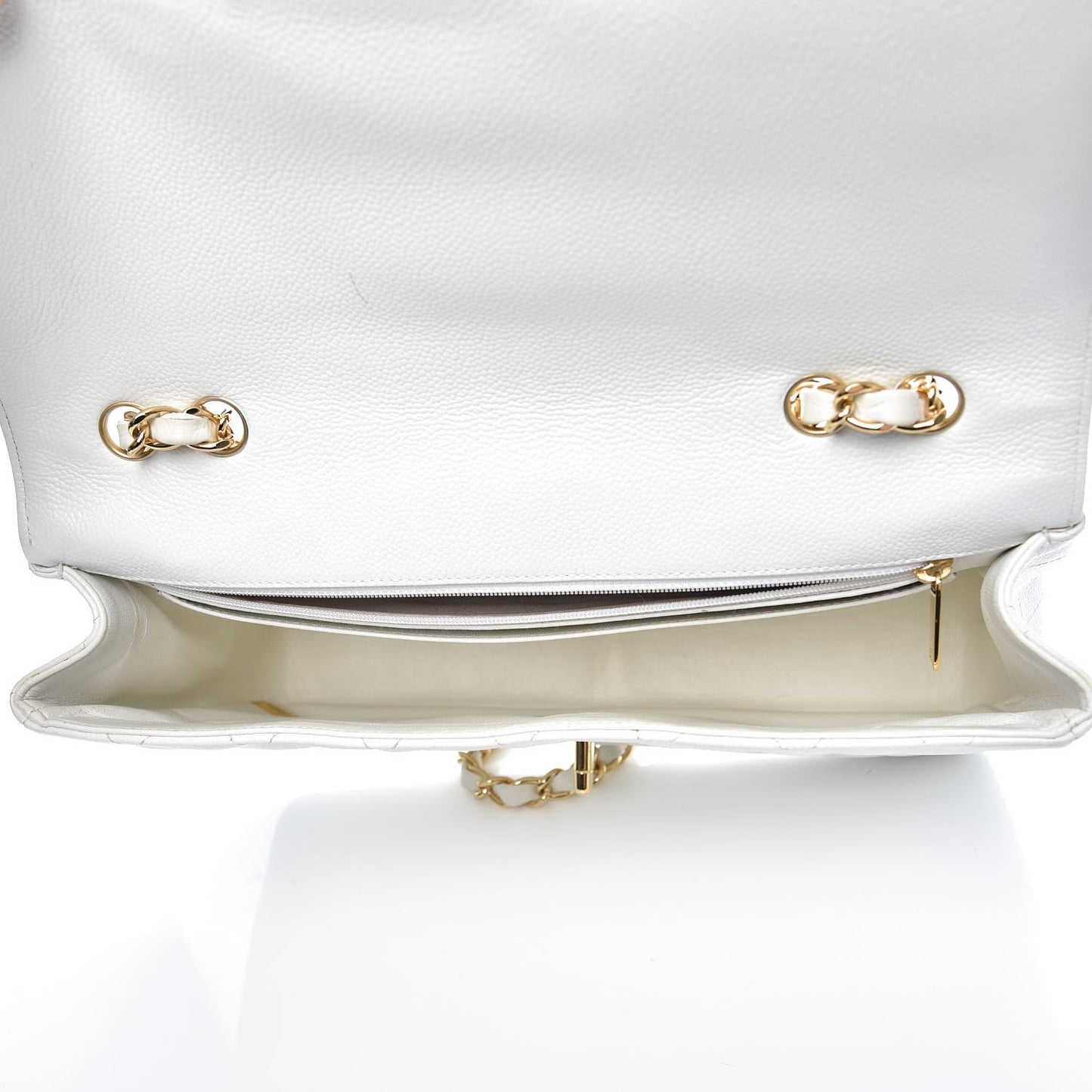 Caviar Quilted Jumbo Single Flap White