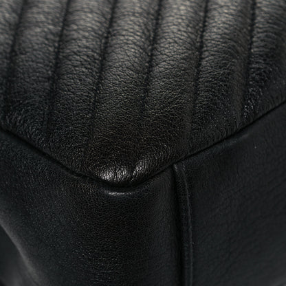 Saint Laurent Sheepskin Matelasse Chevron Monogram Large College Satchel Black 9 of 12