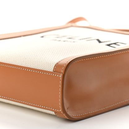 Celine Canvas Calfskin Mini Vertical Cabas Natural Tan 8 of 8