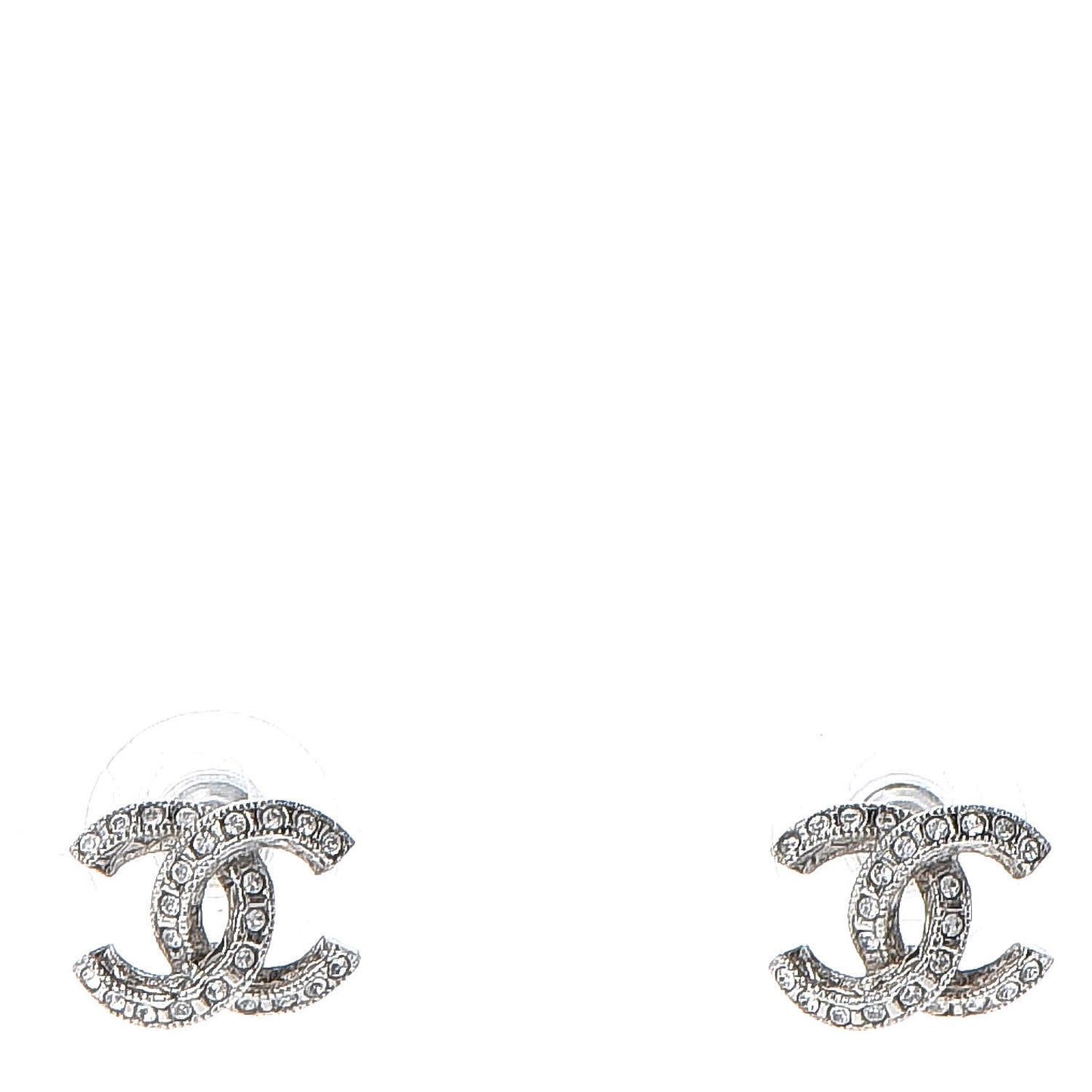 Crystal Mini CC Earrings Silver