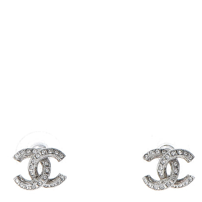 Chanel Crystal Mini CC Earrings Silver 1 of 5