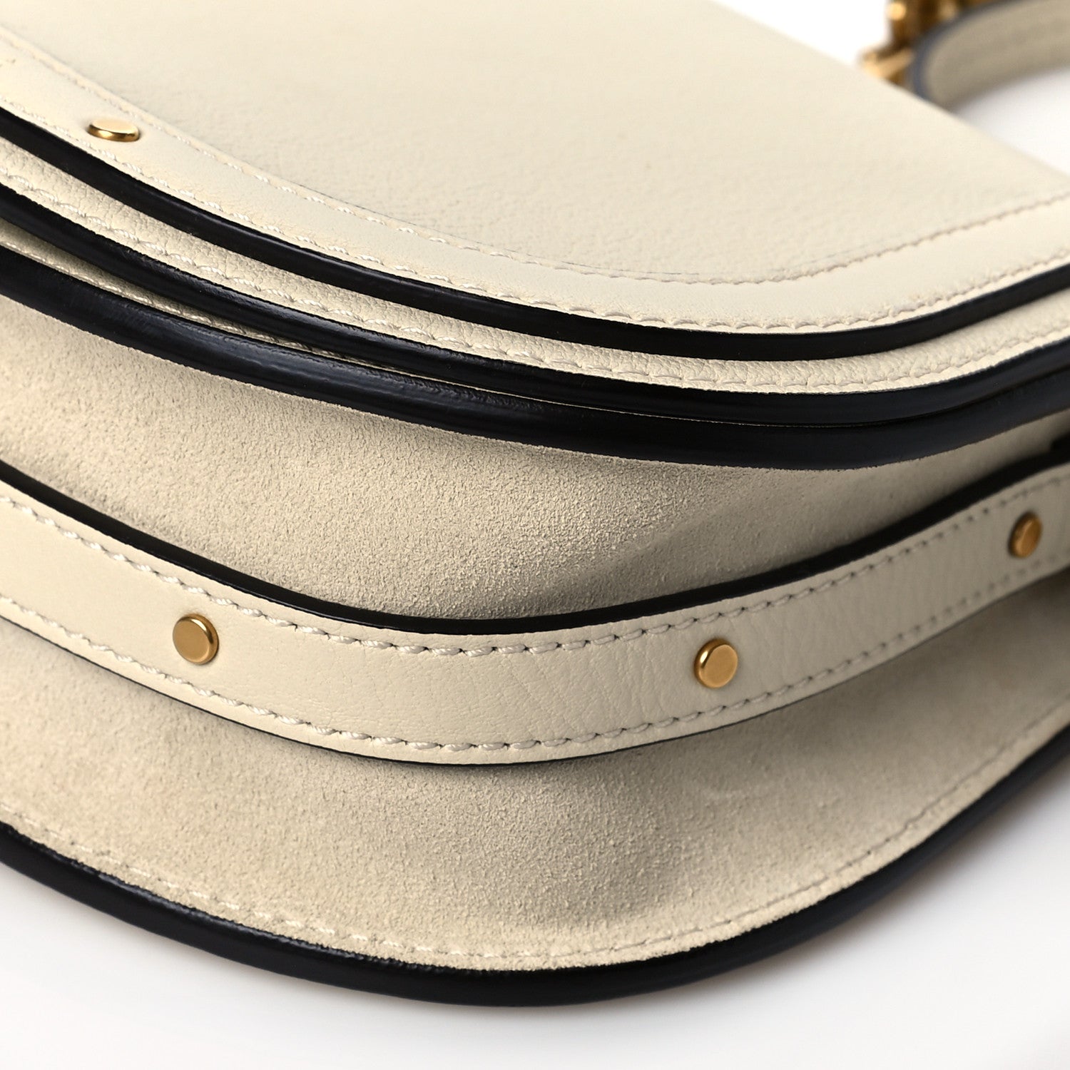 Chloe Calfskin Suede Small Nile Bracelet Bag Off White 11 of 11