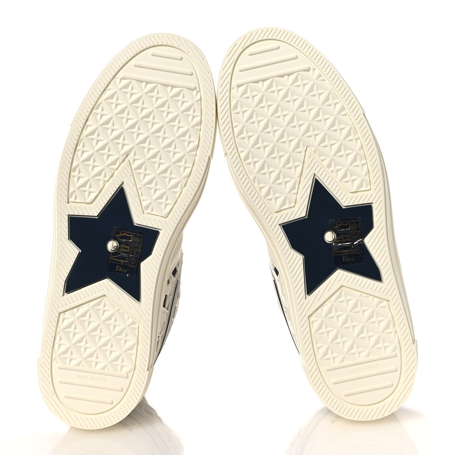 Christian Dior Canvas Calfskin Walk'N'Dior Star High Top Sneakers 38 White Deep Blue 7 of 11